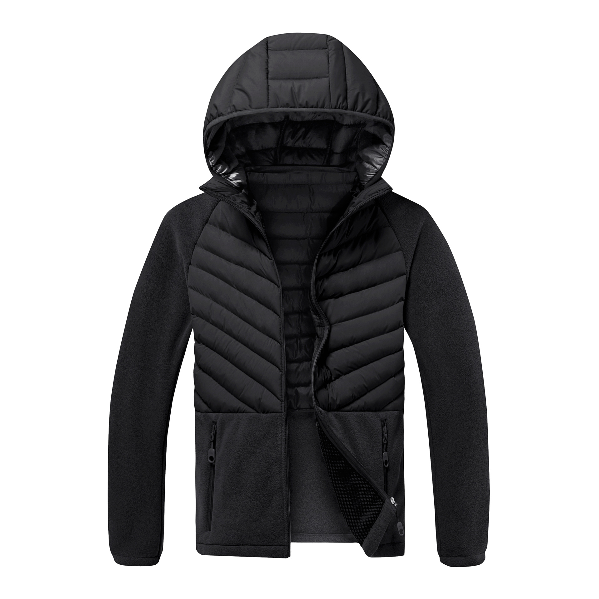 Cross-border European and American size men's autumn and winter cotton jacket for sports, winter training, running, with hood, warm and lightweight