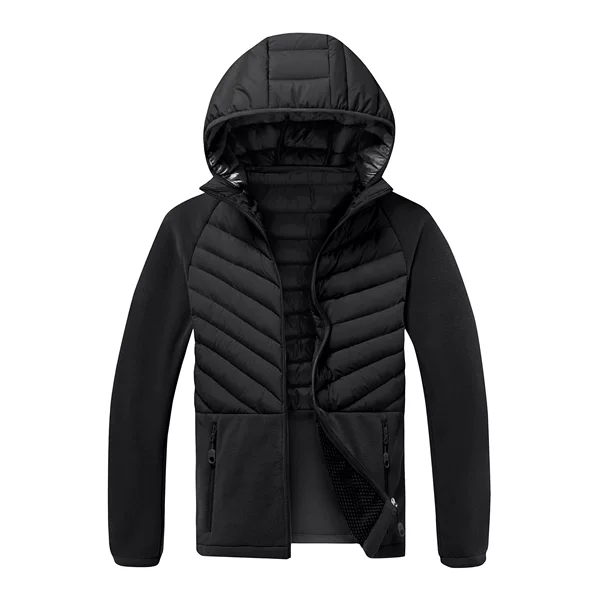 Cross-border European and American size men's autumn and winter cotton jacket for sports, winter training, running, with hood, warm and lightweight