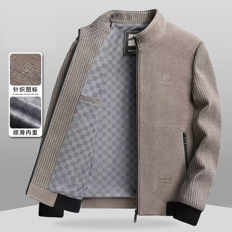Kişi yaxalıqlı chenille gödəkçə, yumşaq casual üst geyim