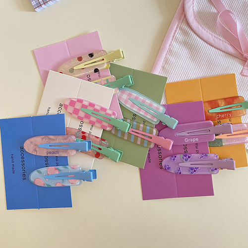 Summer fruit series grape cherry markless duck-billed hair clip cute sweet girl bangs side clip