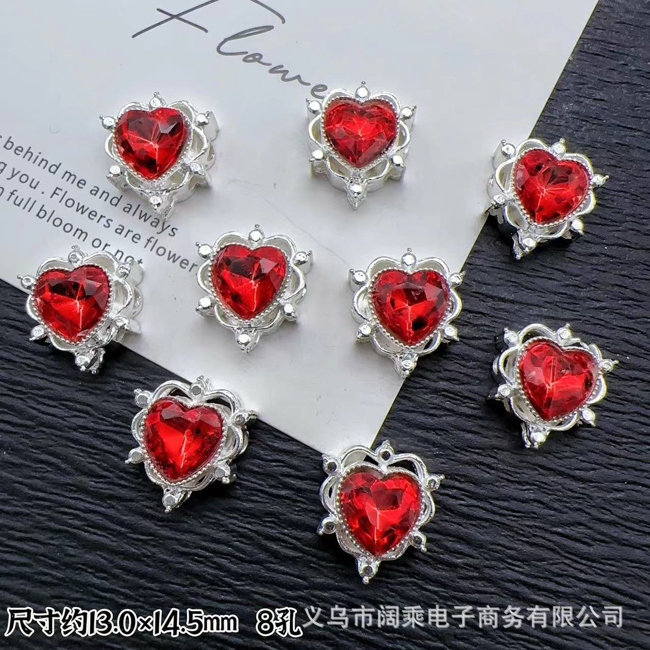 マイクロ象嵌ジルコニウムダイヤモンドマルチカラーピーチハートラブ8穴ビーズリング表面DIYビーズブレスレットネックレスジュエリーアクセサリー