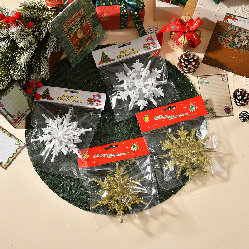 Decoración Navideña Transfronteriza 2026, Copos de Nieve, Adornos para Árboles de Navidad, Copos de Nieve de 12 CM, Artículos Navideños en 3D image 1