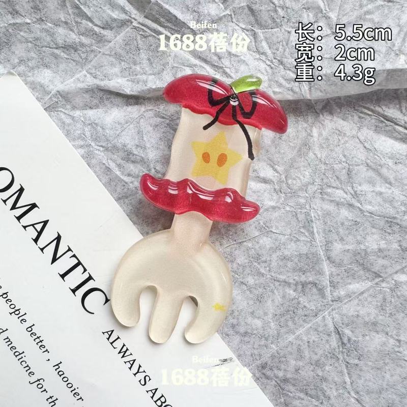 漫画リンゴkittyスプーンフォークヘアクリップ甘い少女心砕け髪カモ口クリップ前髪クリップかわいい髪飾り|undefined