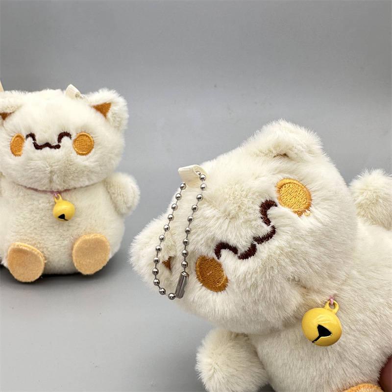 Cuatro pulgadas agarrar muñecas muñecas de peluche lindo atraer dinero gato muñeca llavero bolsa colgante pequeño regalo venta al por mayor