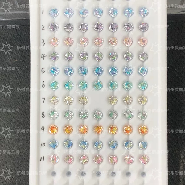 4x4 gradient color, zirconia for bouquets, earrings, press-on nails, loose diamonds, loose stones