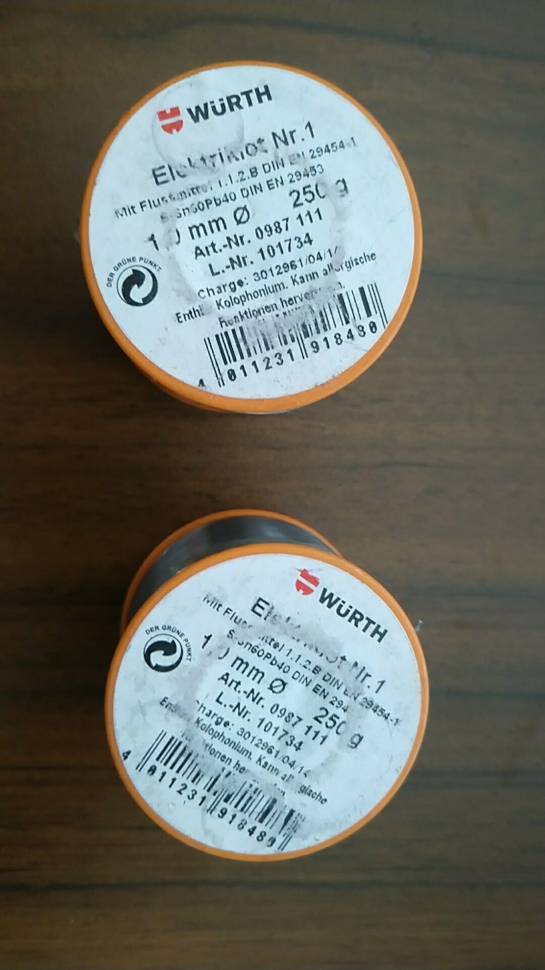 德国伍尔特WURTH焊锡丝1号 987111 250G