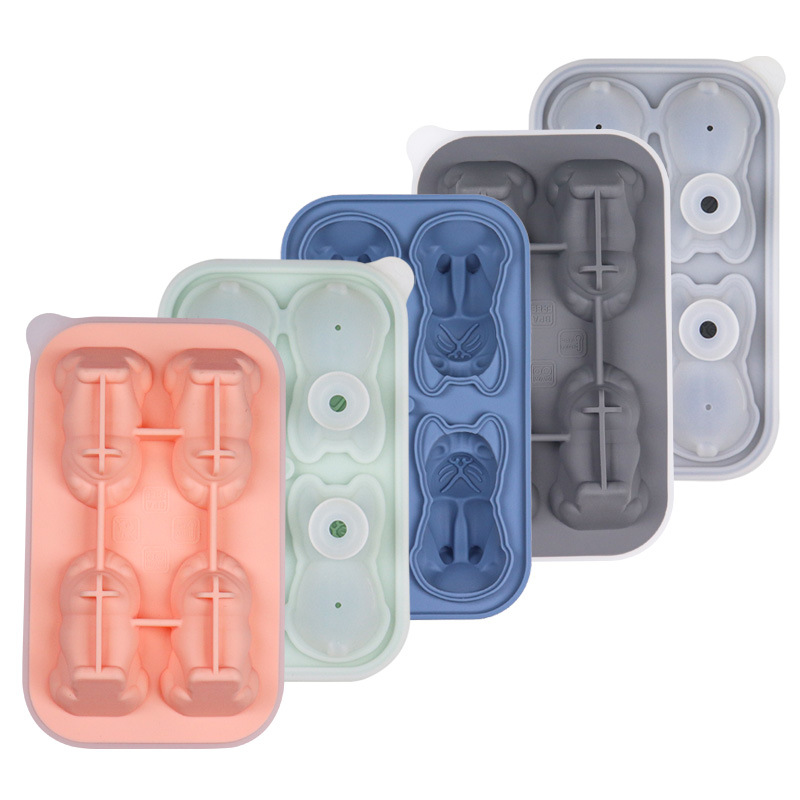 Bandeja de Hielo de Silicona, Molde Transparente para Bolas de Hielo, Cubitos de Hielo para Whisky, Bandeja de Hielo Grande de Silicona con Forma de Perro Bulldog Corgi