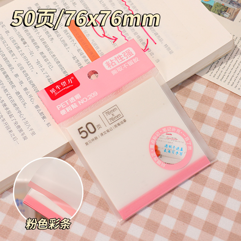 50 notas adhesivas transparentes esmeriladas notas adhesivas de color fluorescente PET notas de estudiante notas adhesivas n-pegatinas notas notas notas notas notas notas