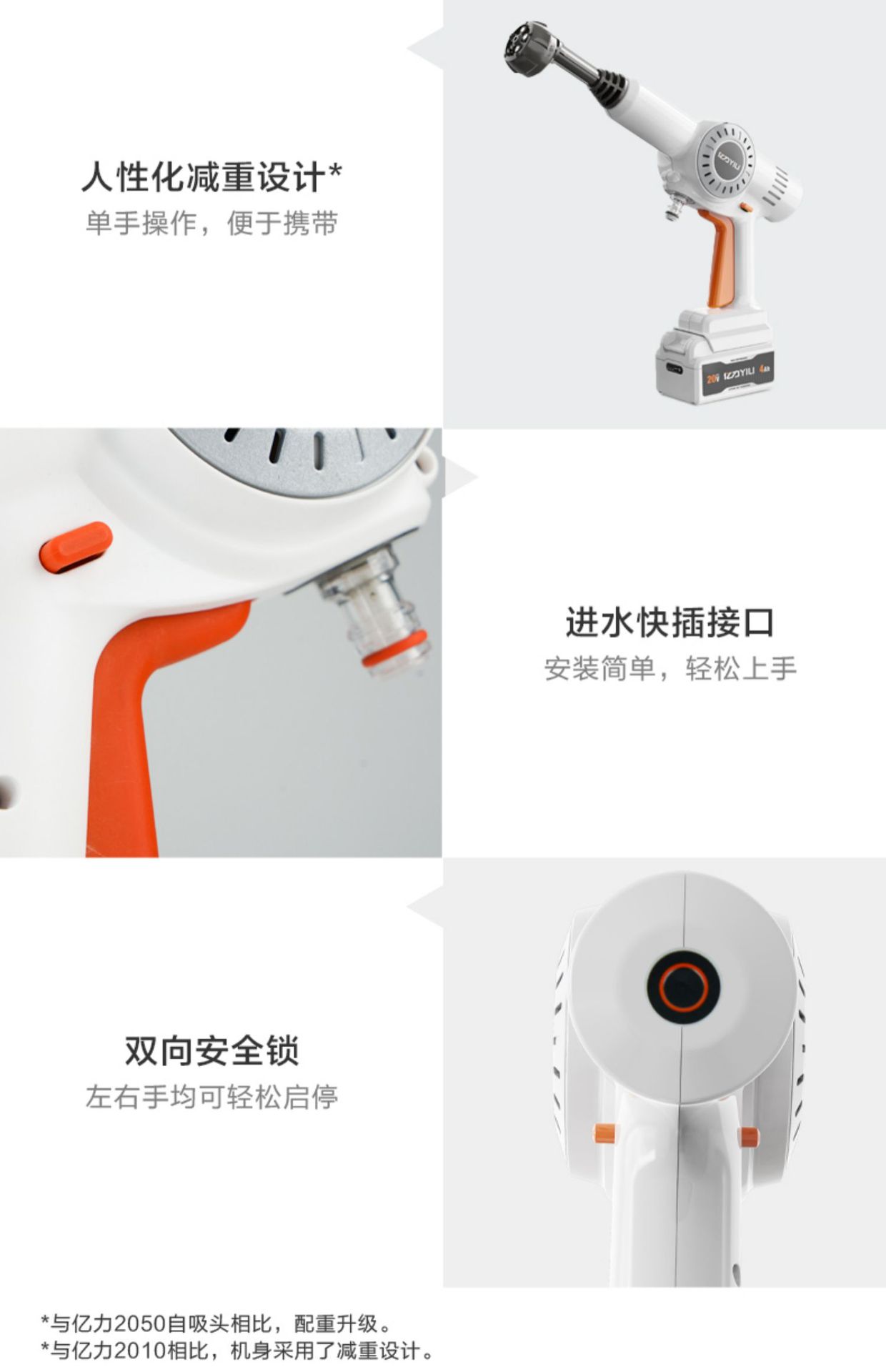 Wireless car washer high pressure water gun household car lithium battery car wash artifact powerful booster portable grab