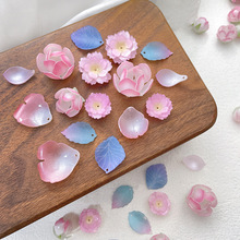 新中式古风清冷感荷花竹叶热缩片挂件DIY手作饰品发簪手串珠配件