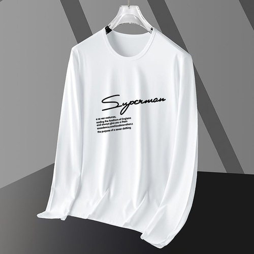 Wow Quick Return Spring and Autumn Season Hip-Hop Round Neck Quick-Dry Slimming Casual Men's Versatile Sport Print Top Underwear