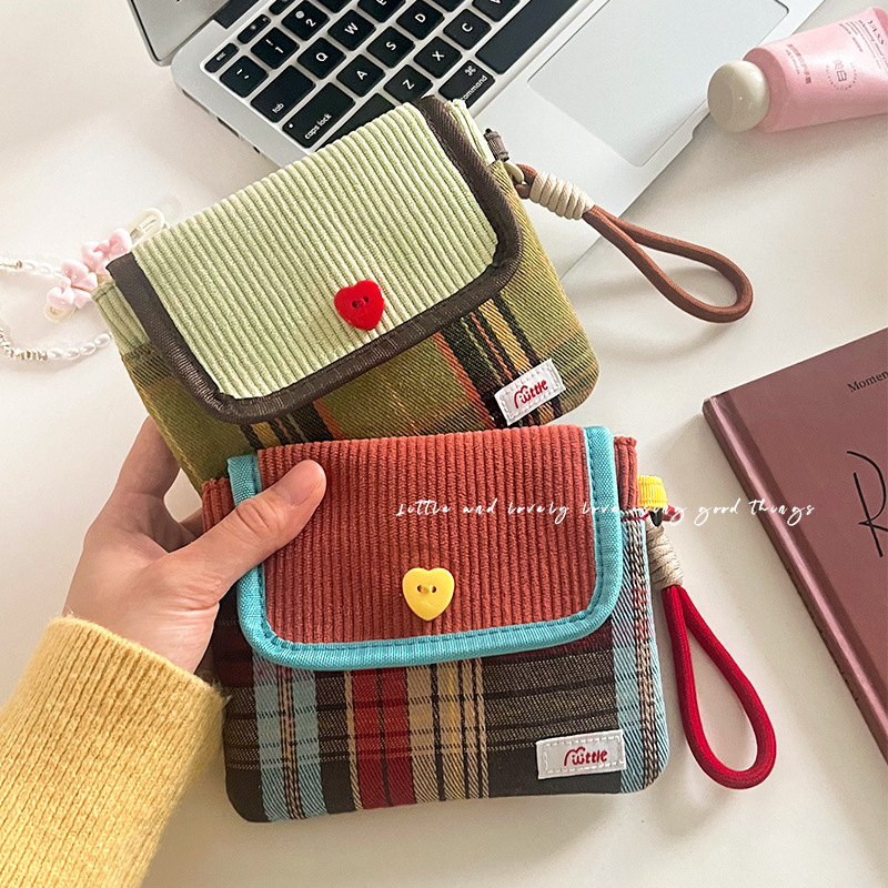 New Style Fresh Plaid Storage Bag Candy Style Mini Aunt Towel Small Bag Portable Large Capacity Sanitary Towel Storage Bag New Style Fresh Plaid Storage Bag Candy Style Mini Aunt Towel Small Bag Portable Large Capacity Sanitary Towel Storage Bag