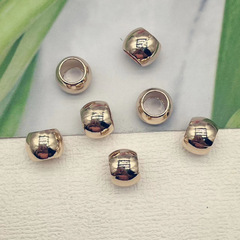 廠家直銷環保金屬電鍍12mm圓形珠合金手工隔珠大孔手鍊項鍊配件