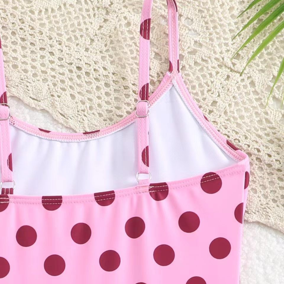 Children's Style One Piece Swimsuit Women's Halter Top Print Tight Fitting Beachwear For Kids 3-7 Years_voghion.com