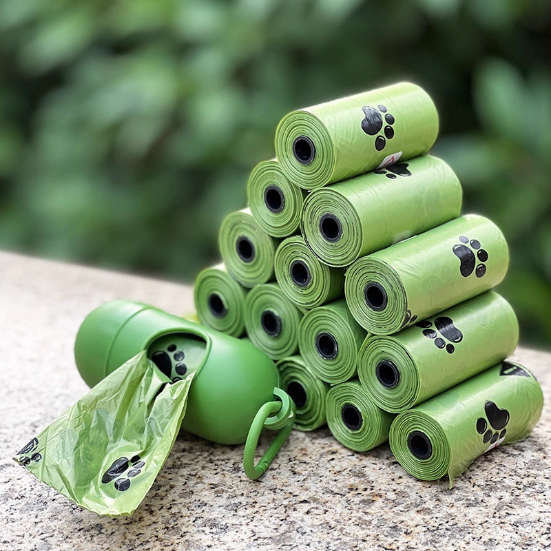 Venta en caliente de degradación desechable bolsa de heces bolsa de basura para mascotas bolsa