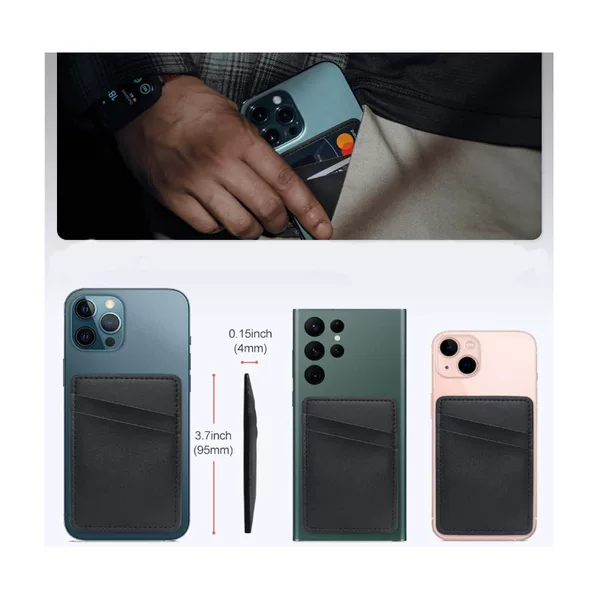 Factory supply casual simple mobile phone back PU leather double card mobile phone card card bank card bus card cover