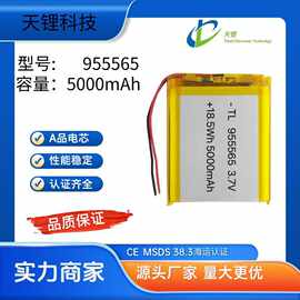 955565（5000mAh）3.7V聚合物锂电池 露营灯、报警器、暖手宝电池