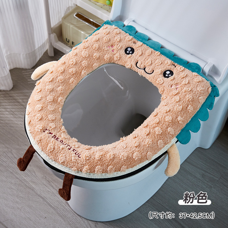 Nuevo asiento de inodoro otoño e invierno anillo de inodoro para el hogar conjunto de inodoro grueso cuatro estaciones inodoro universal funda de inodoro de felpa