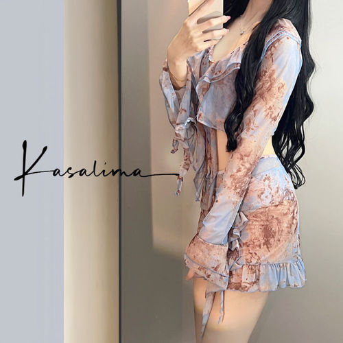 2024 New Sexy Bikini Set Four-Piece Swimsuit for Women Vacation Beach Fairy Style Beachwear Hot Spring Swimwear