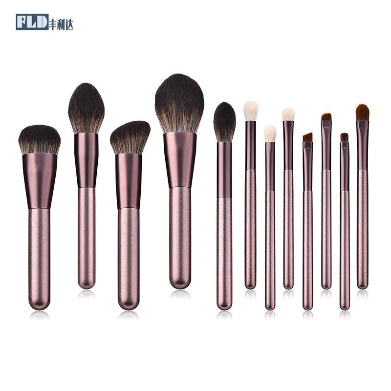 Fenglida nueva venta al por mayor 12 maquillaje cepillos traje suave pelo belleza sombra de ojos cepillo traje belleza herramientas