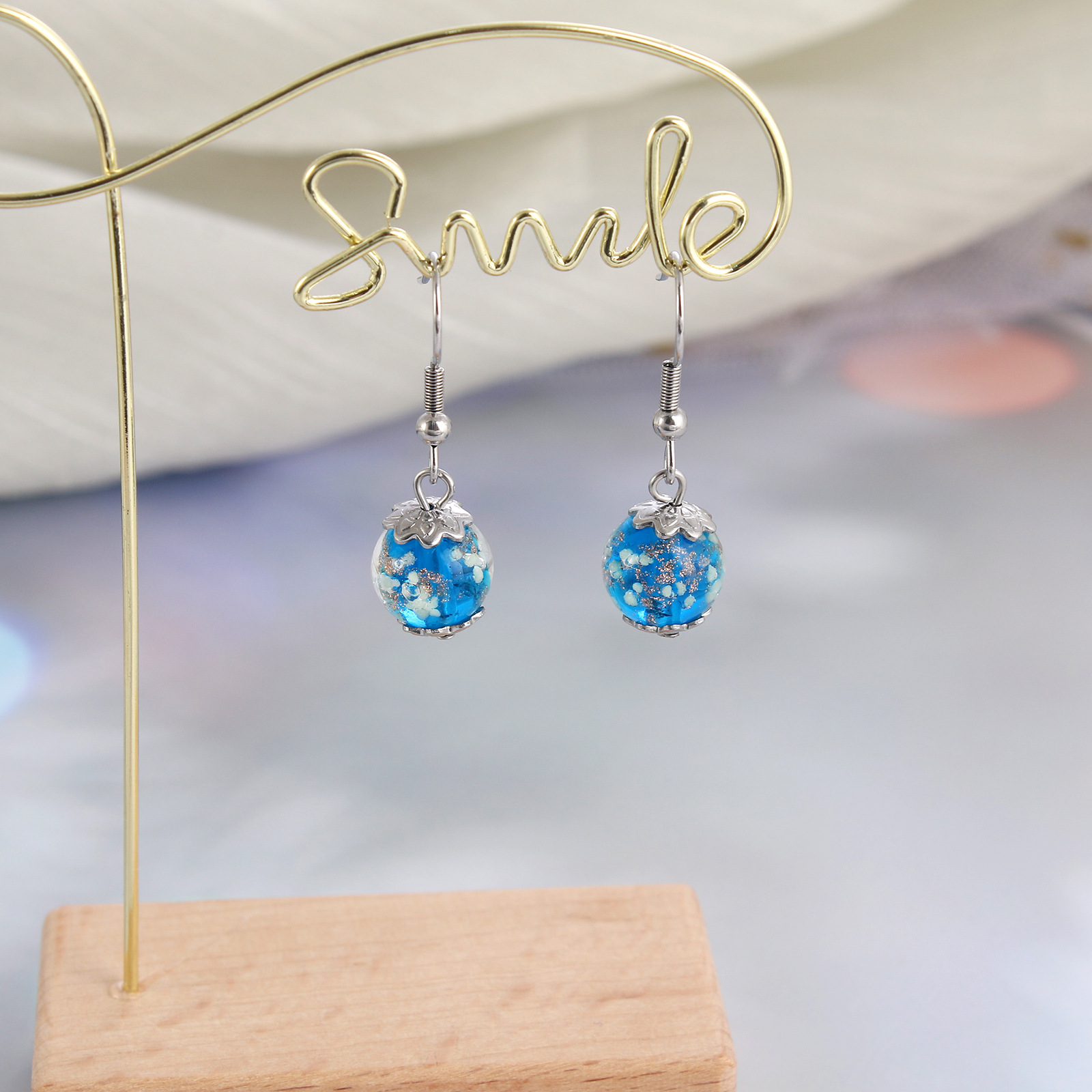 Simple Style Ditsy Floral Stainless Steel Plating Drop Earrings 1 Pair