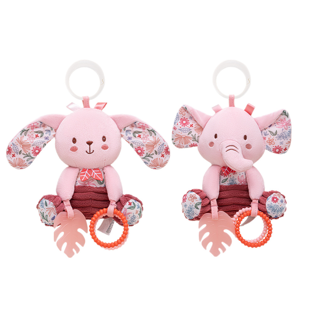 Aipinqi nueva campana rosa bebé calmante muñeca de felpa torno de bebé música de doble uso juguete de campana