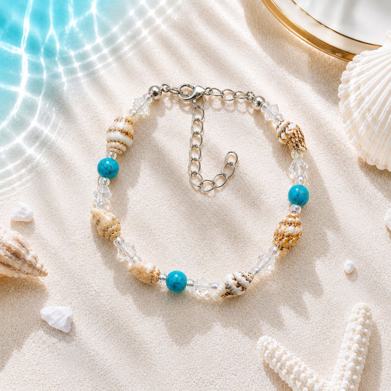Concha natural, estrella de mar, caracola, pulsera tejida a mano, estilo oceánico, vacaciones en la playa, joyería de nicho para mujer, verano image 37