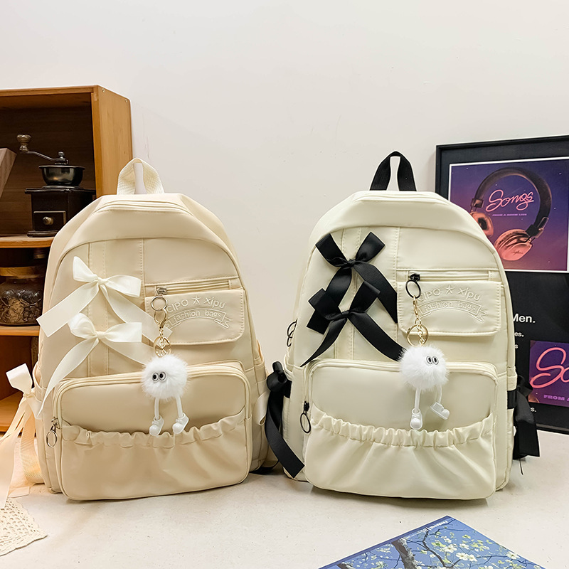 ins 日本のかわいいリボンランドセル女性のための見栄えの良いかわいいリボンバックパックニッチガールフレンドバックパック|undefined