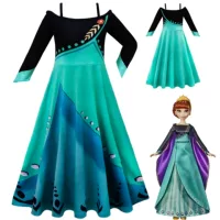 2023 платье для девочек Frozen Принцесса Анна косплей персонаж одеваются наряды для девочек платье платье длинное платье