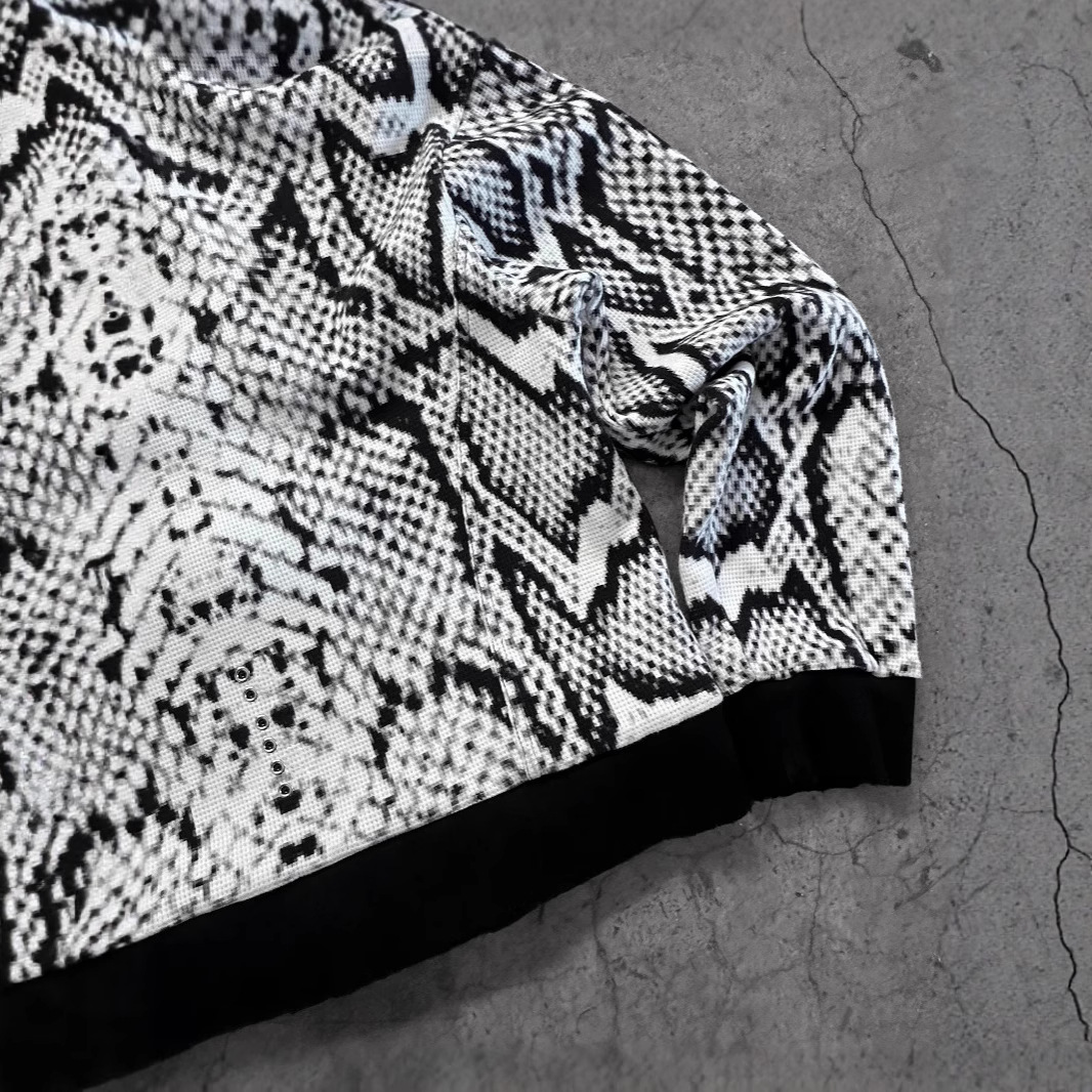 Herrenbekleidung New Ins Style Schöner Python-Print Lose Reißverschluss Hoodie Langarm-Sweatshirt_voghion.com