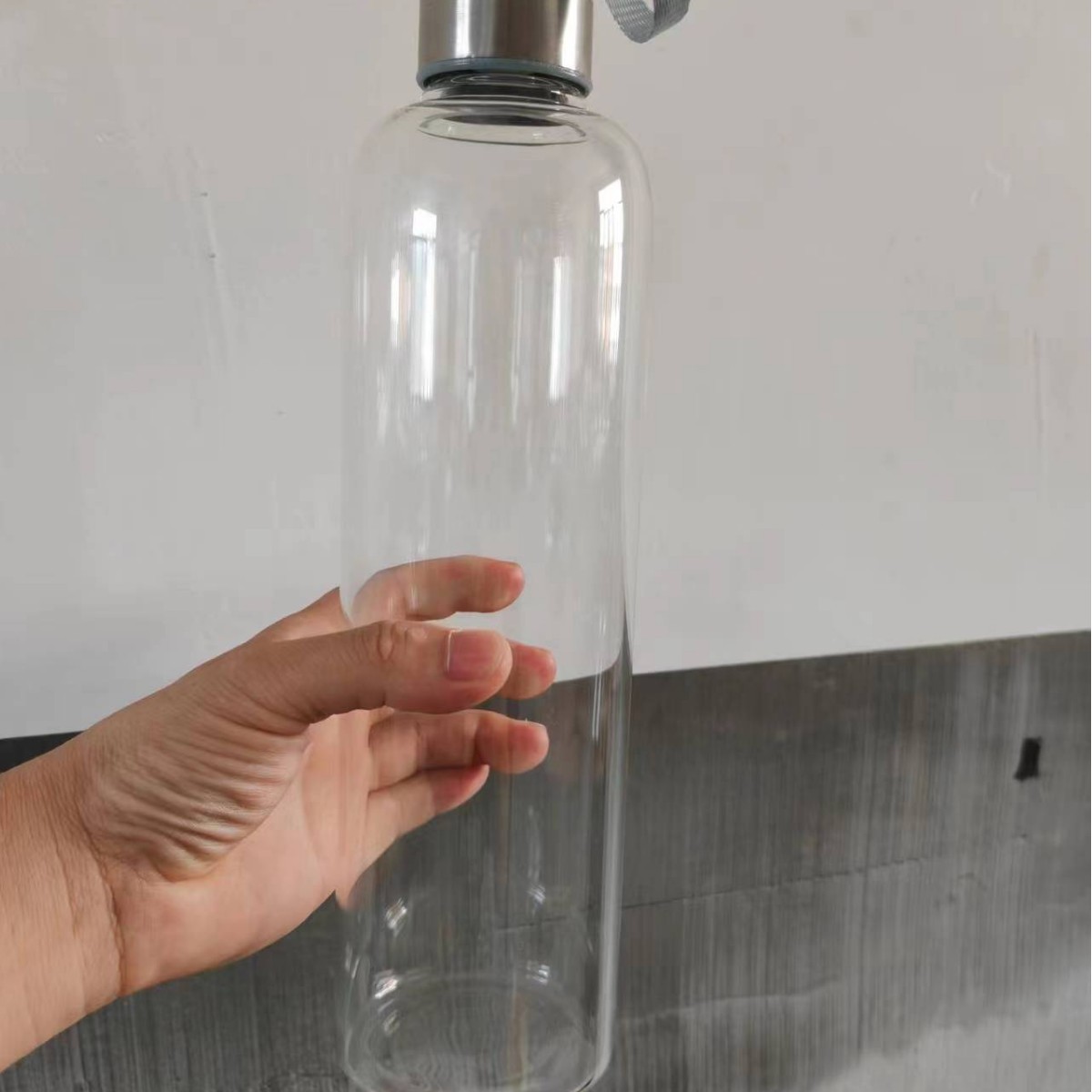 Botella de agua de vidrio portátil de gran capacidad, copa de agua de vidrio de borosilicato resistente a altas temperaturas de una sola capa, una pequeña cantidad de personalización
