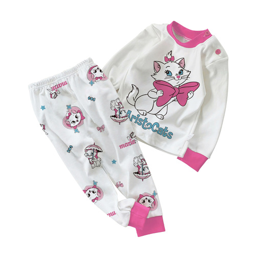 2024 Autumn and Winter New Girls' Autumn Clothes and Autumn Pants Pure Cotton Children's Underwear Set Pure Cotton Little Girls Baby Pajamas