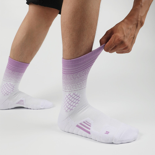 Men's Basketball Socks, Sport Socks for Outdoor, Mid-Calf Thickness, Terry Sole for Absorbency and Breathability, Tennis Running Fitness Socks