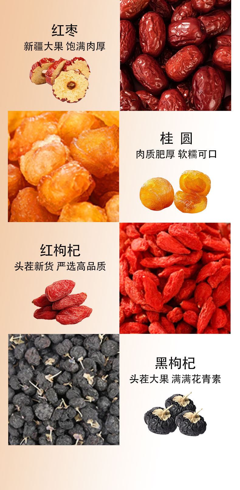 Men's Seven Treasures Tea (Qi Bao Cha) — Jujube, Goji, Longan & Astragalus Herbal Blend quality and texture