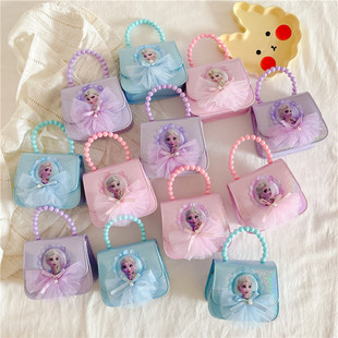 Children's bag girls' new Aisha Princess portable messenger bag frozen fashion flashing light bag wholesale