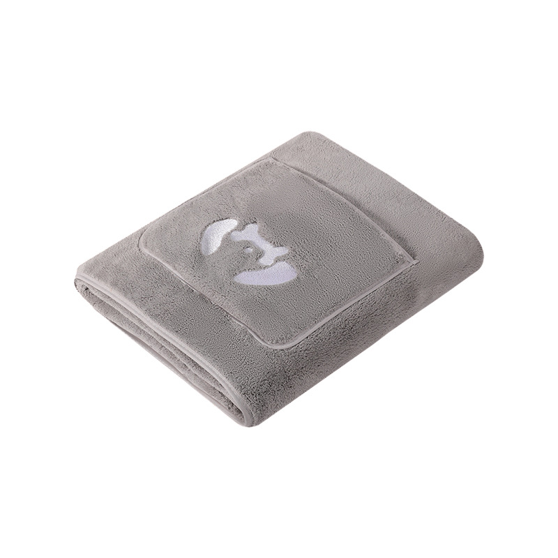 Toalla absorbente para mascotas, limpie el perro, absorba el agua, secado rápido, limpieza, belleza, toallita de baño con bolsillo para guantes, seque sin dañar el cabello