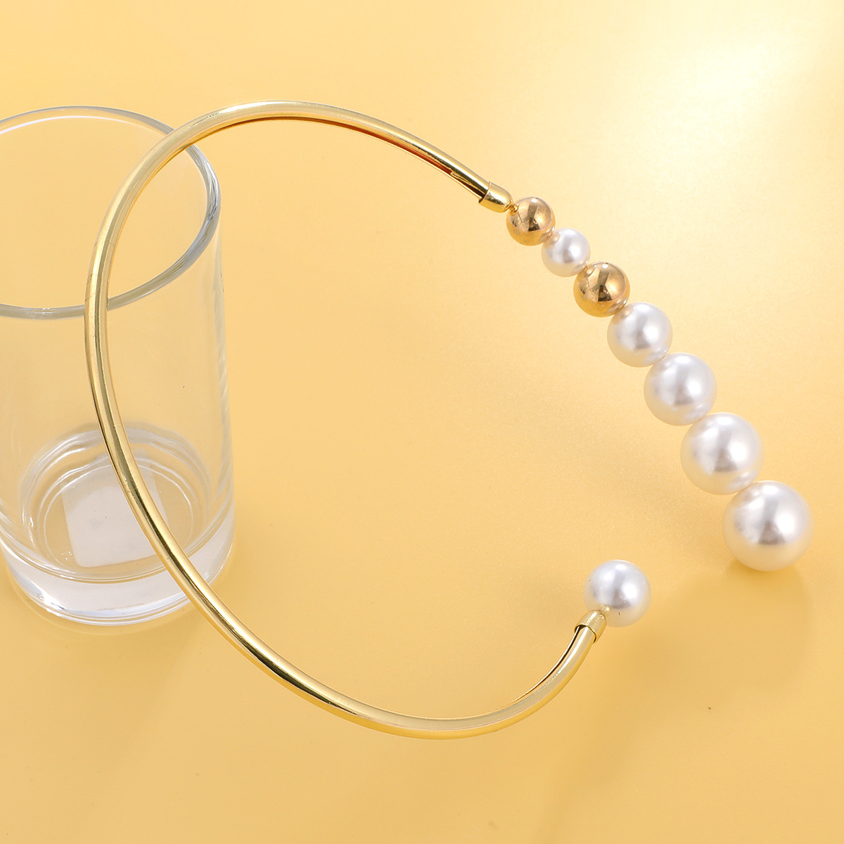 Artificial Pearls, Metal Chain Material Beaded Chain Chain Type 1 Piece Quantity Modern Style Classic Style Geometric Artificial Pearl Metal Choker Wholesale