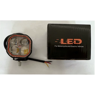 Led Motorcycle Spotlight with Four-Leaf Clover Design, Red Light Devil Eye, High and Low Beam Headlight, External Strong Light (Motorcycle headlights, headlights) - four-leaf-clover-box-with-bracket-screws-and-nuts