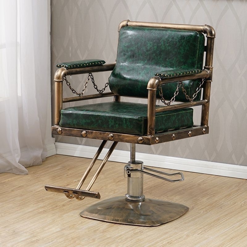 silla de peluquería especial de belleza salón de peluquería silla de elevación silla de pedal silla de hierro forjado corte de pelo corte de pelo retro image 20