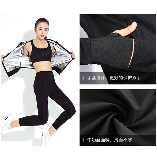 Women's Yoga Short-Sleeve Sweat Suit, 9/10 Length Athletic Running Sweatshirt Outerwear, Heavy Sweat Suit Set