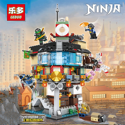 Lotto 76063 Phantom Ninja City Architecture Temple Assemble Building blocks Gift box boy Assemble grain Toys