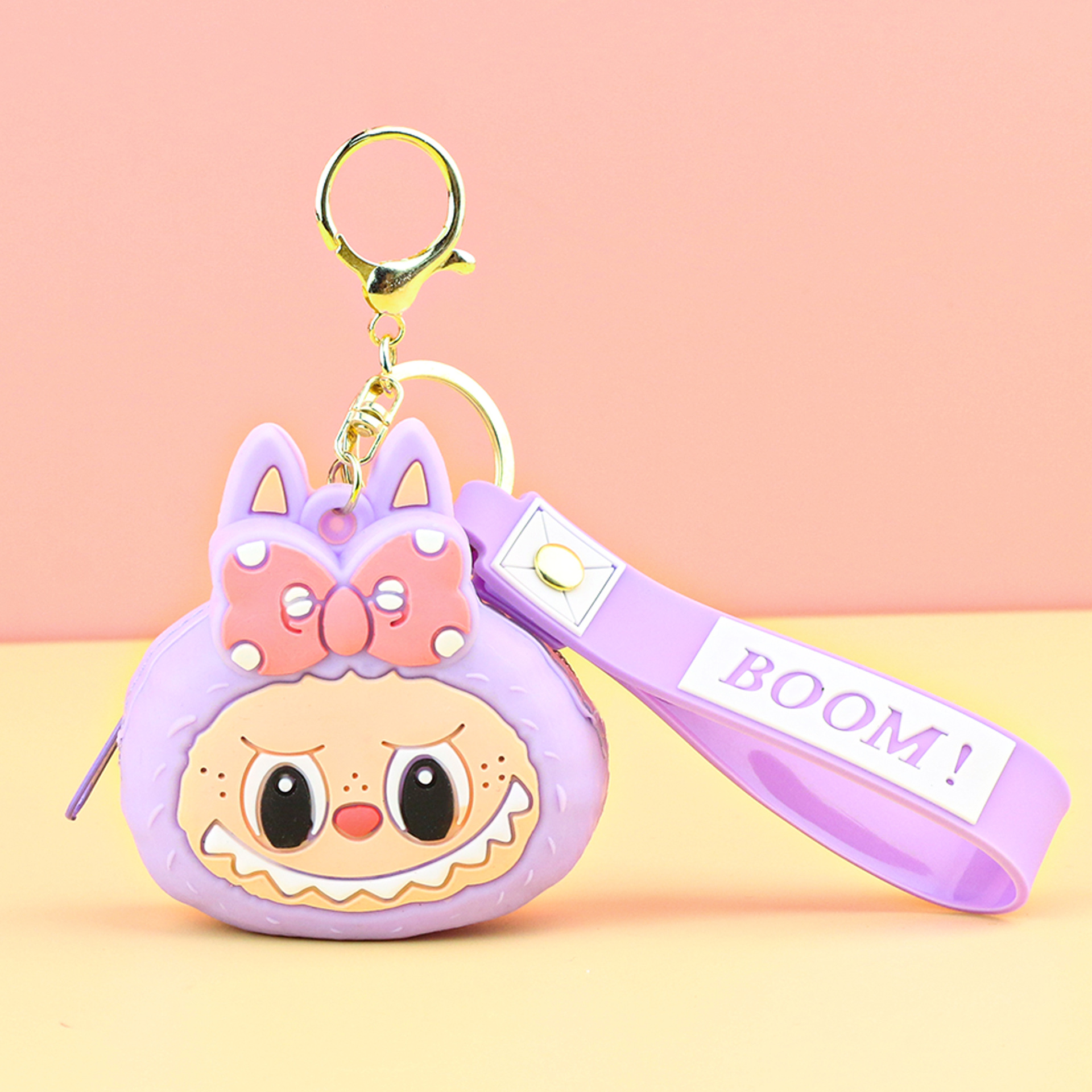 子供用ラブブ小銭入れシリコンプチギフトキーホルダーペンダントカードキャッチャーマシンプチギフトラブブ