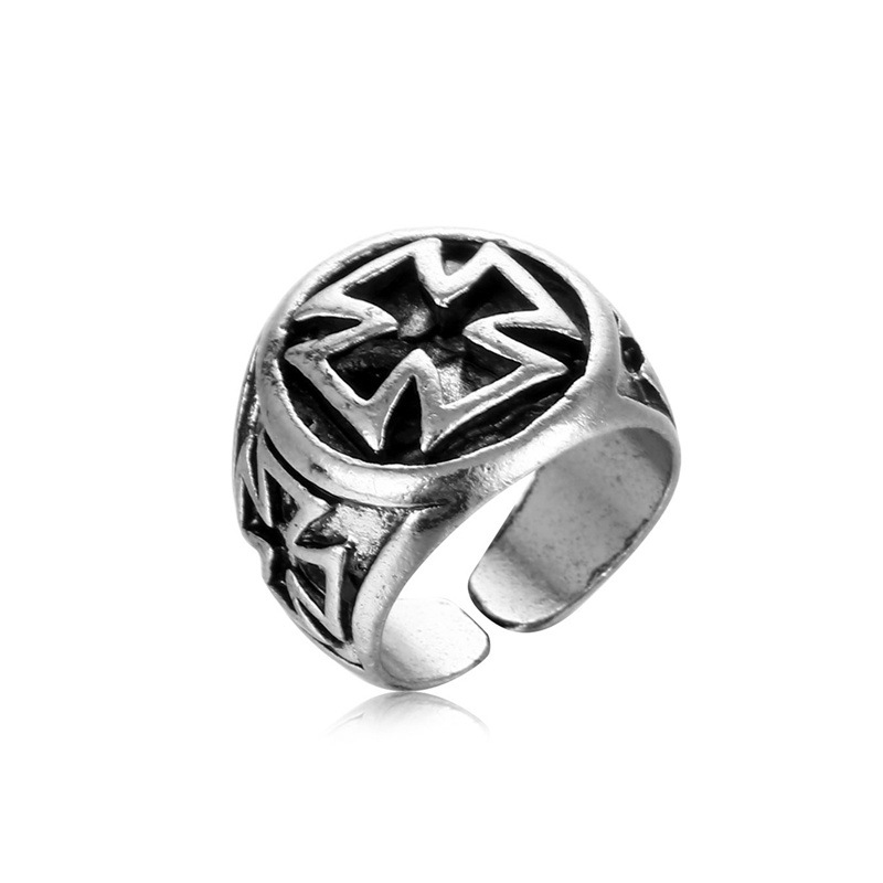 1 Piece Hip-hop Cross Skull Dragon Alloy Plating Inlay Rhinestones Unisex Open Ring display picture 4