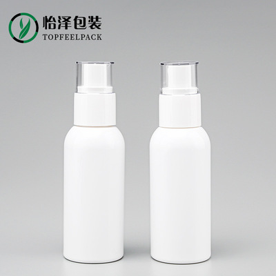 工厂现货 100mlPET酒精喷雾瓶 圆肩乳液瓶按压瓶化妆品分装瓶批发|ms