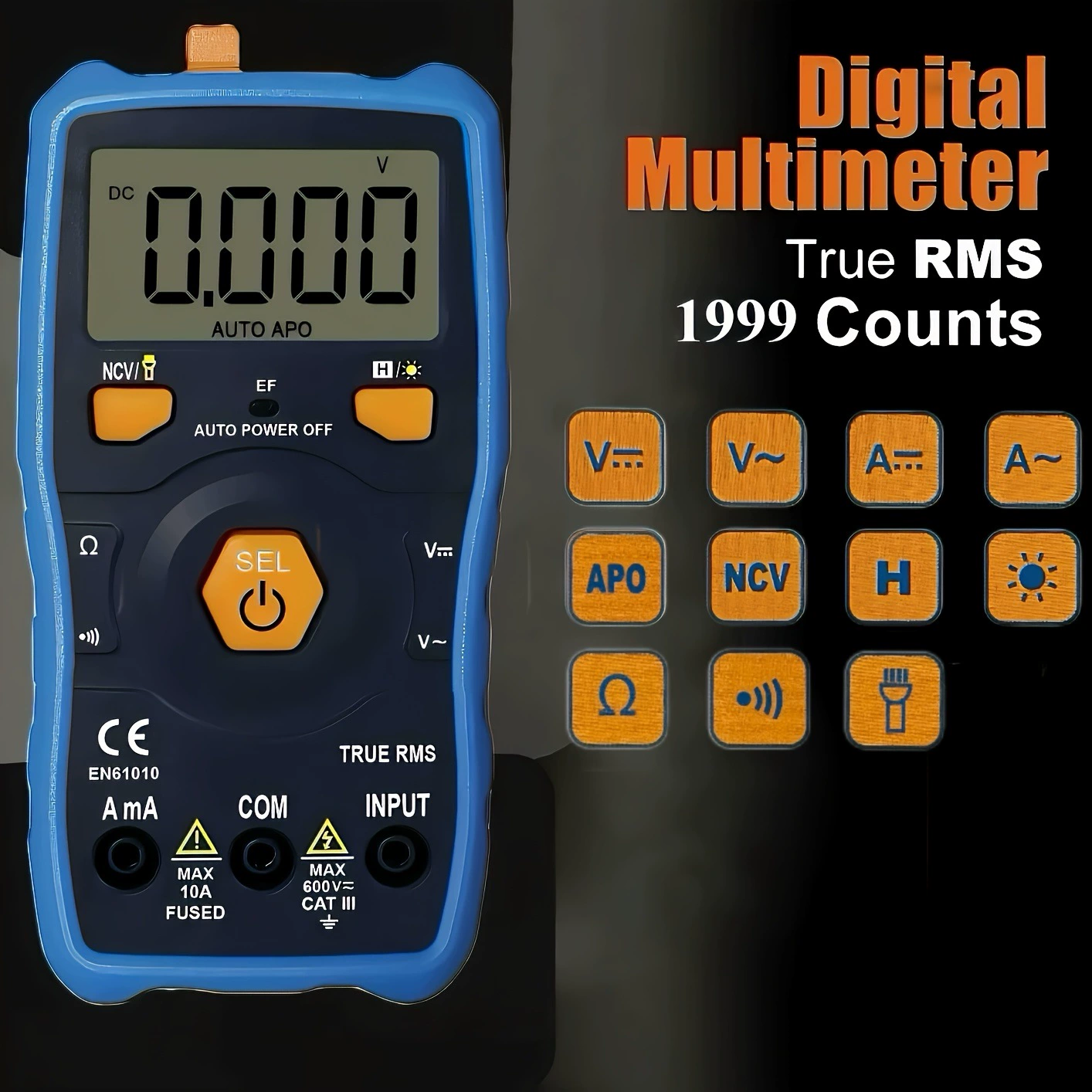 2025 новый профессиональный цифровой мультиметр для трансграничной дропшиппинга с автоматическим подсчетом до 1999, умный