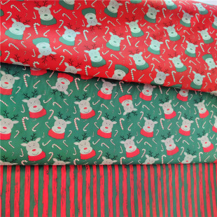 Christmas Halloween cotton printed fabric Santa Claus flower pajamas children quilt cover fabric handmade fabric