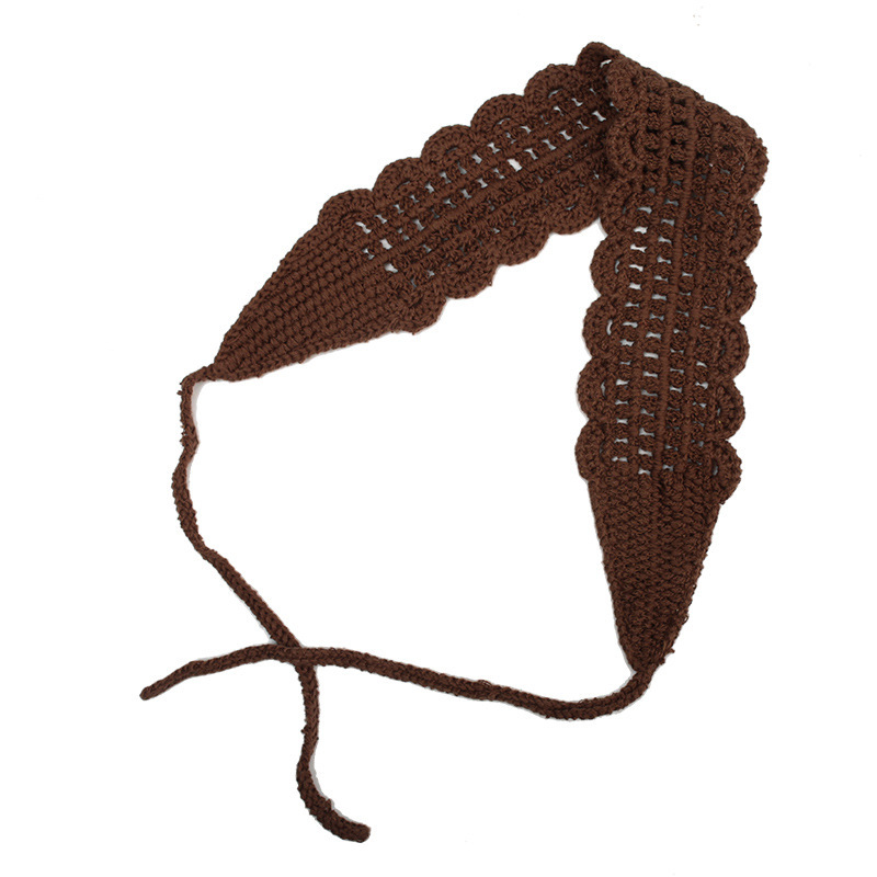 Francia cereza toallas triangulares mujeres primavera y otoño viajes padres-hijos gancho de punto flores hueco pañuelo de arte correa de pelo gorro