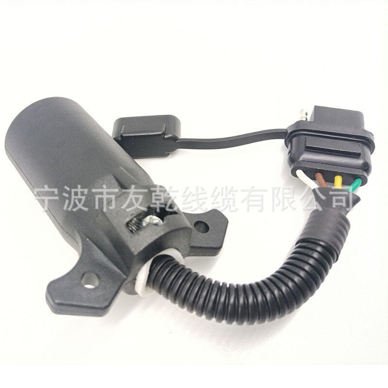 7-Way Blade to 4-Way Flat Trailer Adapter,7-Way Round to 4 Pin Trailer Wiring Connector