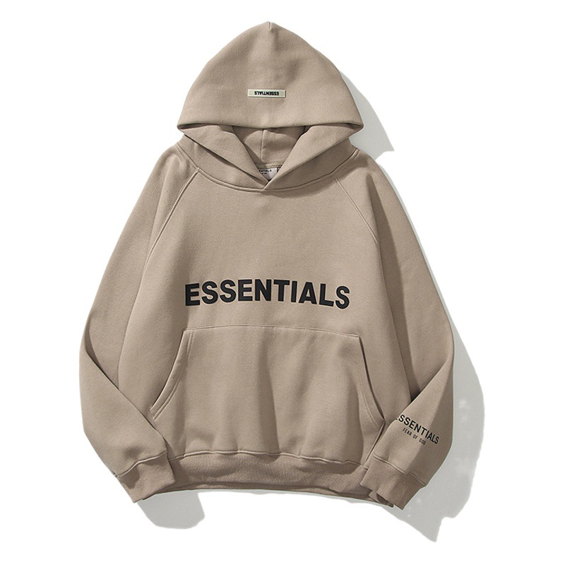 ESENTIALS doble línea de marca de moda de alta calle suelta forrado de lana FOG1977 suéter más tamaño pareja sudadera con capucha hombres y mujeres