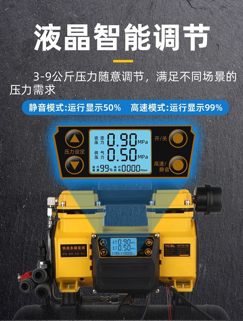 Tiecheng Brushless Air Compressor Spray Exterior Wall Real Stone Paint Oil-Free Silent High-Power Spray Paint Industrial Grade Air Compressor